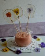   Piruletas o Lollipops de Caramelo con Flores Pensamientos 