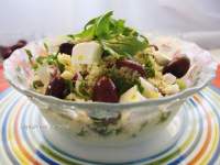   Cous Cous con rúcula, queso Feta y Kalamatas inspirado en Anna Olson