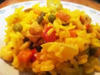   Arroz con pollo y verduras 