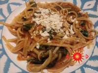   espaguetti con espinaca