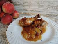   Pollo con melocotón y pasas 