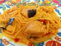   Congrio con fideos