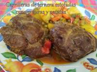   Carrilleras de ternera estofadas con patatas y verduras