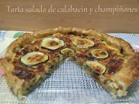   Tarta salada de calabacin y champiñones