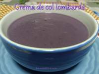   Crema de calabacin y col lombarda