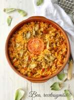 
Arroz con alcachofas al horno
         