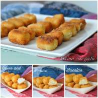   Croquetas variadas:queso azul, marisco y bacalao