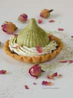 El Zurrón de los Postres: Mini Tartaleta de Namelaka de Matcha y Rosas