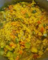   Arroz con Verduras y Curry ahumado