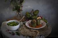 ALCACHOFAS RELLENAS DE LANGOSTINOS - Atrapada en mi cocina