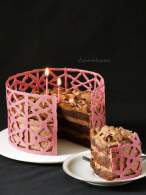 El Zurrón de los Postres: Tarta de Chocolate con cenefa Ruby