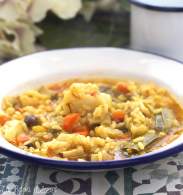 
Arroz meloso con verduras y azafrán - La Rosa dulce
