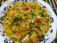   Arroz con bacalao y garbanzos