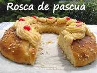   Rosca de pascua con crema y almendra