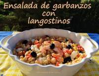   Ensalada de garbanzos con langostinos