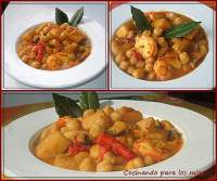   GARBANZOS CON JIBIA Y GAMBAS