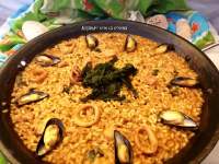   Arroz meloso de calamares, mejillones y alga wakame