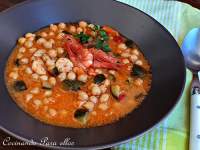   GARBANZOS CON GAMBAS Y VERDURAS 