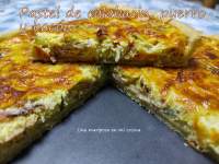   Pastel de calabacin y puerro con bacón