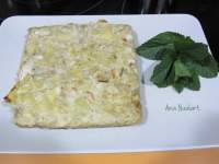   PASTEL DE ALCACHOFAS CON BACALAO Y GAMBAS 