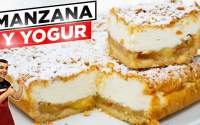 Tarta de yogur y manzana | Golosolandia: Recetas y vídeos de postres y tartas.