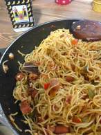   espaguetis con pimentón agridulce de la vera