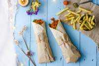 Wraps veganos de espinaca y soja texturizada  