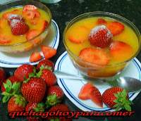   Fresas con zumo de naranja