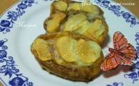   Torrijas con crema pastelera y manzana braseada