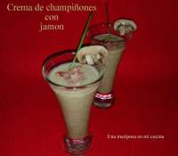   Crema de champiñones con jamon