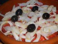 
Ensalada de tomate con bacalao  