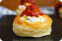 VOL AU VENT CASERO CON CREMA DE QUESO Y PIMIENTO CARAMELIZADO #RecetasSolidariasParaNavidad  