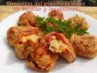   Pimientos del piquillo rellenos de bacalao y langostinos