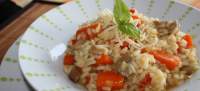 Risotto de setas y verduras al curry con Caldo de Verduras Amandín  