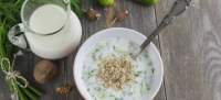 Sopa fría de pepino con Caldo de Pollo Eco Amandín  