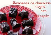   Bombones de chocolate negro con mazapán