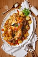 Pollo asado con patatas