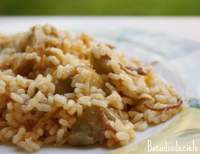   Arroz meloso de alcachofa y pato