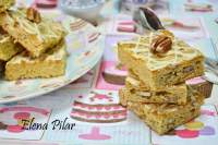   Blondies con pecanas y glaseado de Baileys