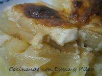 Cocinando con Estela y Pilar: Patatas al horno con bechamel y cebolla