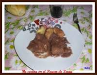 Be cocina en El Payar de Xuan: Filetes en salsa de vino y setas con ñoquis de queso