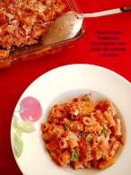 Cocinax2. Las recetas de Laurita.: Macarrones integrales gratinados con salsa de tomate y nueces